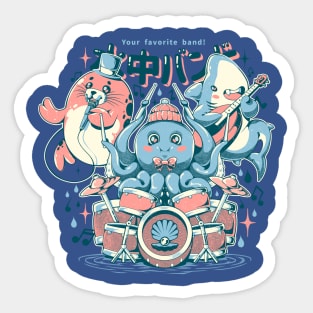 The Ocean Boys - Cute Geek Sea Animals Music Gift Sticker